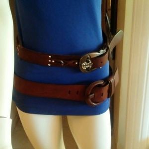 2 genuine leather belts